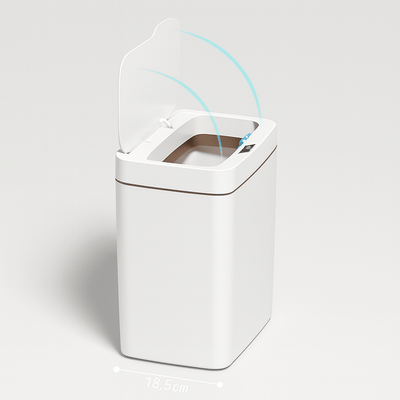 Poubelle automatique 15L blanche – Capteur intelligent hygiénique