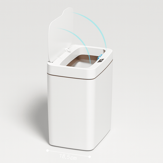 Poubelle automatique 15L blanche – Capteur intelligent hygiénique