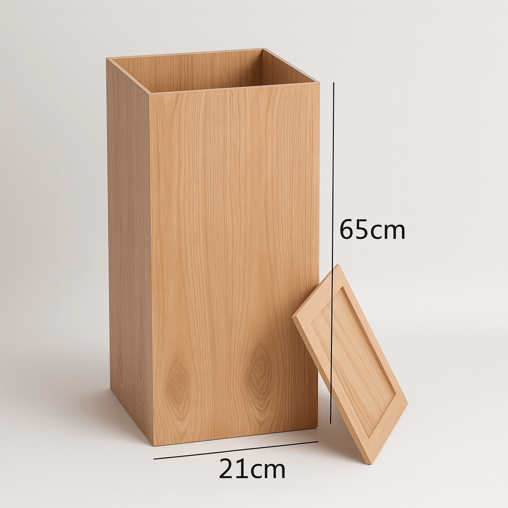 Poubelle bois carrée design – Élégance et praticité pour maison et bureau