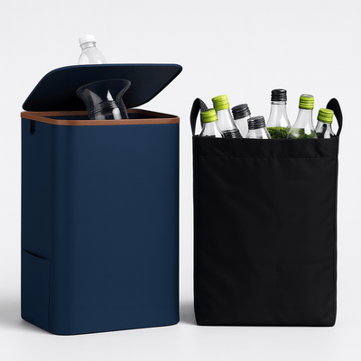 Poubelle de tri 100L – bac recyclage pliable avec sac intérieur