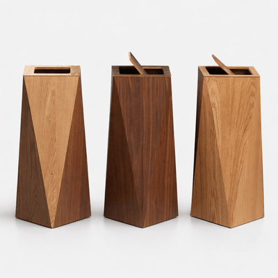 Poubelle Design Bois Moderne | Rectangulaire Élégante