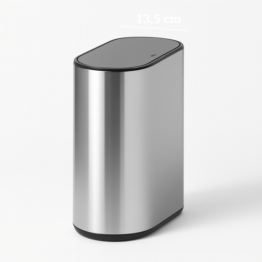 Poubelle design salle de bain 7L – Inox doré, ouverture hygiénique