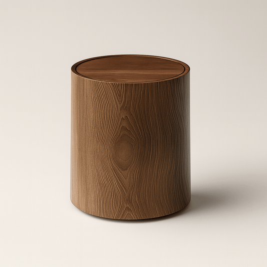 Poubelle vintage étanche – design bois rétro